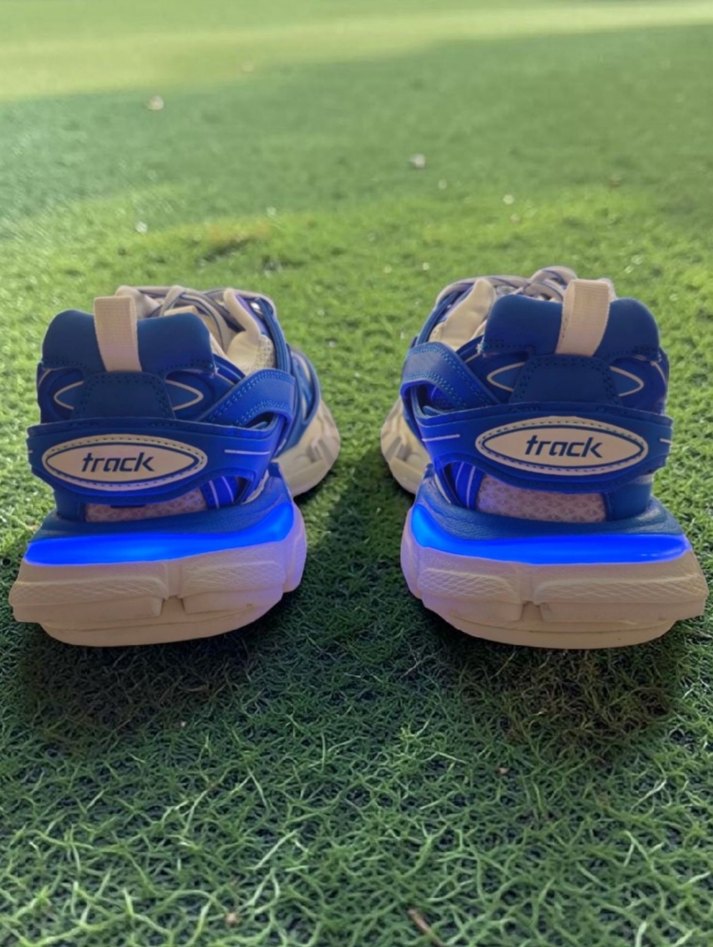 Balenciaga Track Sneakers LED Blue Sz M7/W10 New No Box - Picture 5 of 6